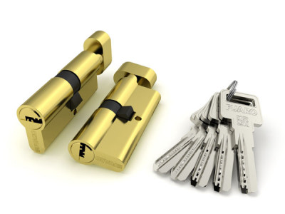 Цилиндровый Fuaro (Фуаро) механизм (R602/70) R6002Knob70(30+10+30) PB латунь 5Key с вертушкой