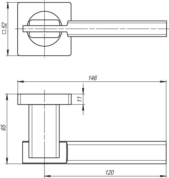 Ручка Armadillo (Армадилло) раздельная K.SQ52.TRINITY (TRINITY SQ005) SN/CP-3 матовый никель/хром