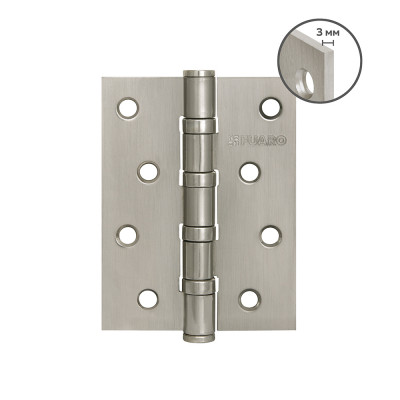 Петля Fuaro (Фуаро) универсальная HEAVY IN4400U SN (матовый никель) 100х75х3 мм