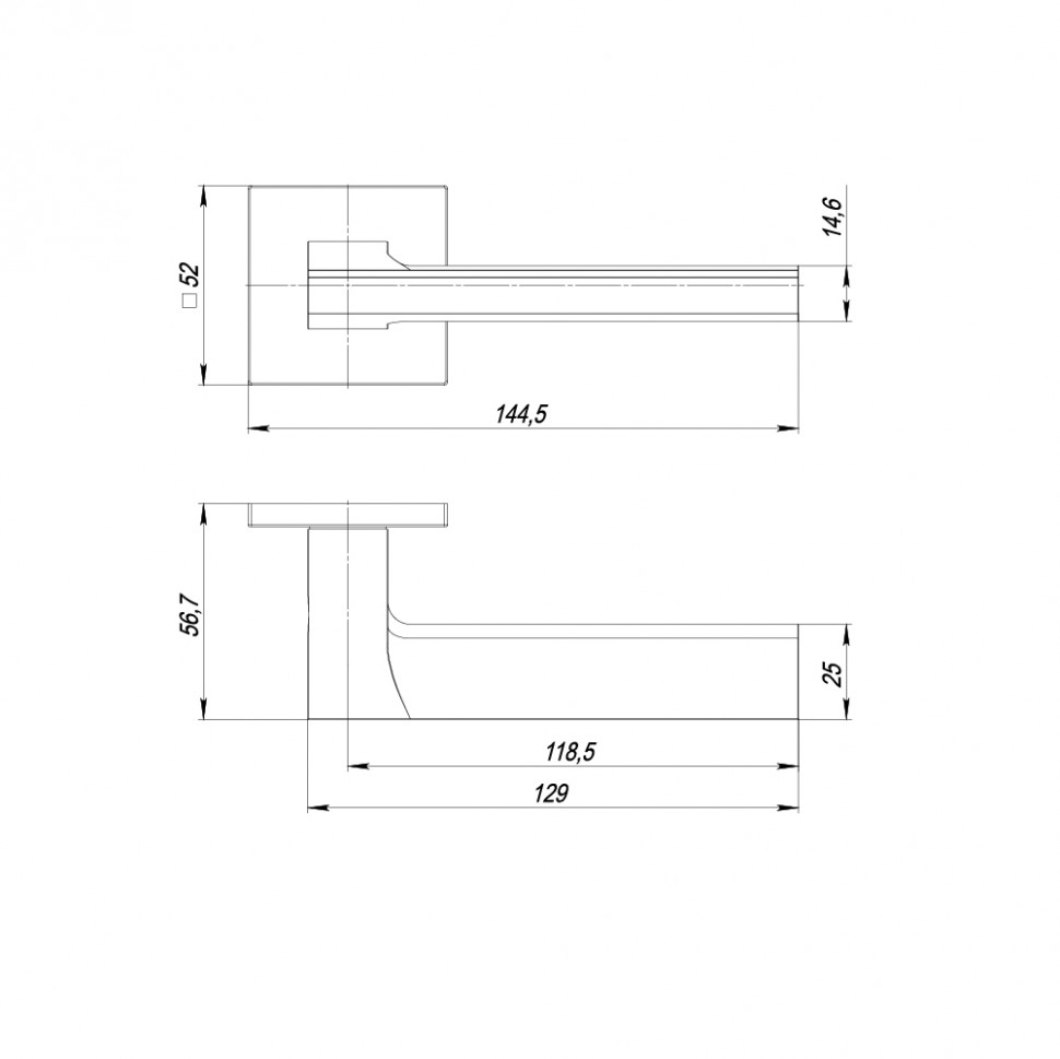 Ручка Punto (Пунто) раздельная K.ARC.Q52.BLADE SSC-16 сатинированный хром