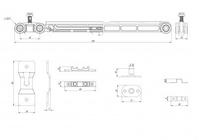 Комплект Armadillo (Армадилло) для раздвижных профильных дверей SLD.Comfort-PRO.SET2.PROF soft close/80