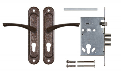 Корпус Ajax (Аякс) врезного замка с ручками на планке KIT А5-3155/3 W/B