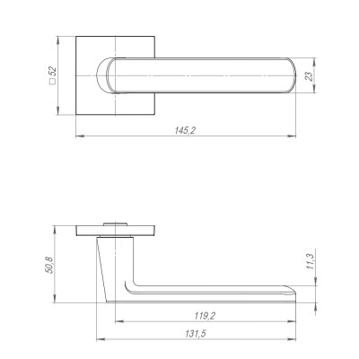 Ручка Ajax (Аякс) раздельная K.JS51.NANO (NANO JS) BL-24 черный