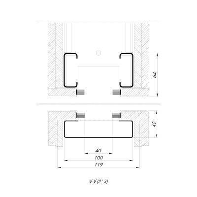 Комплект Armadillo (Армадилло) для обрамления пенала SLD.Comfort-PENAL frame 900/2300 BL