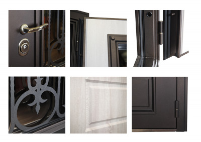 Стальная дверь "Аляска" с окном и лазерной резкой (терморазрыв)