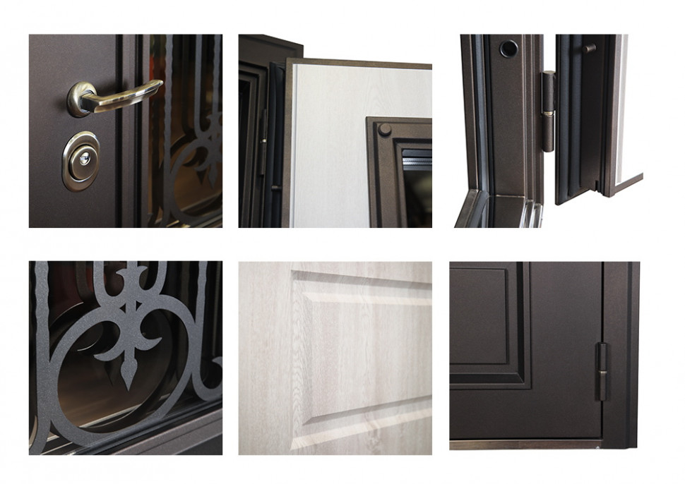 Стальная дверь "Аляска" с окном и лазерной резкой (терморазрыв)