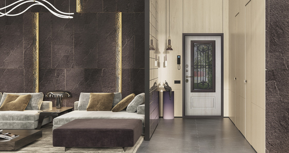 Стальная дверь "Аляска" с окном и лазерной резкой (терморазрыв)