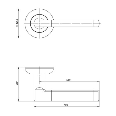 Ручка Punto (Пунто) раздельная R.ZR54.AXIS (AXIS ZR) BL-24 черный