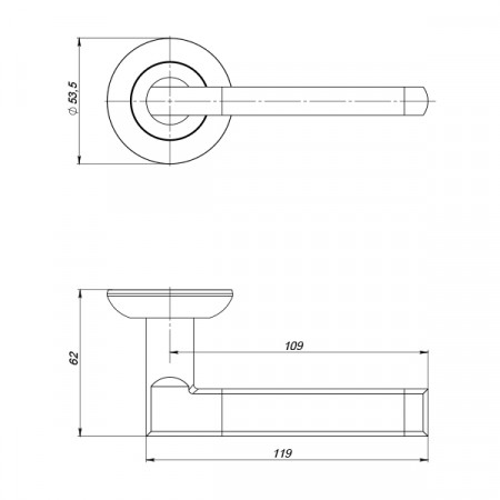 Ручка Punto (Пунто) раздельная R.ZR54.AXIS (AXIS ZR) BL-24 черный