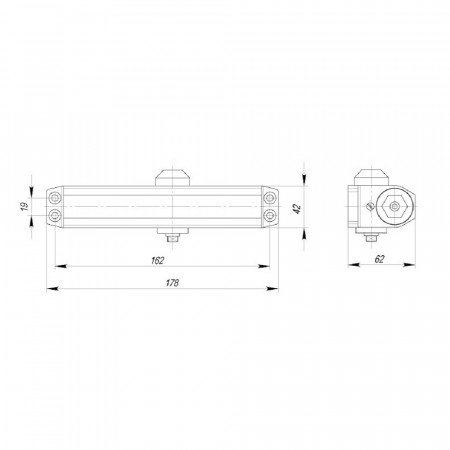 Доводчик Ajax (Аякс) дверной DCTR50-100 (TDR-100) 50-100кг AL алюминий
