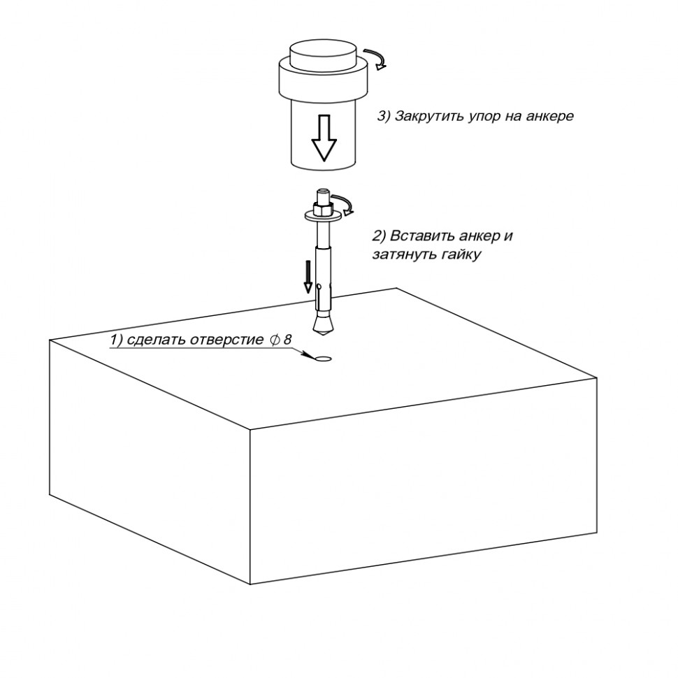Упор Fuaro (Фуаро) дверной напольный STOPPER/M.14 INOX (нерж. сталь)