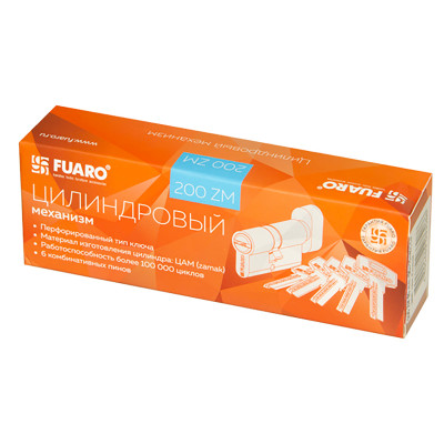 Цилиндровый Fuaro (Фуаро) механизм (200 ZM/120) 2000ZMKnob120(55+10+55) CP хром 5Key с вертушкой