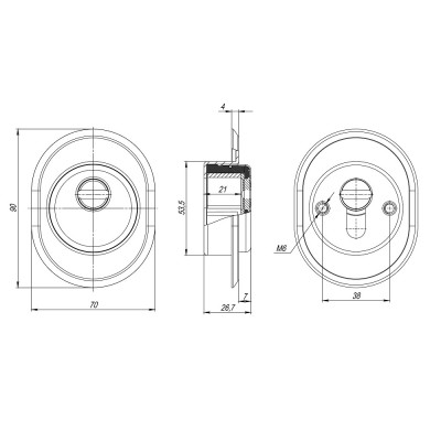 Броненакладка Fuaro (Фуаро) DEF.CRE-al/OV.9726 (DEF 9726-A) CP-8 хром