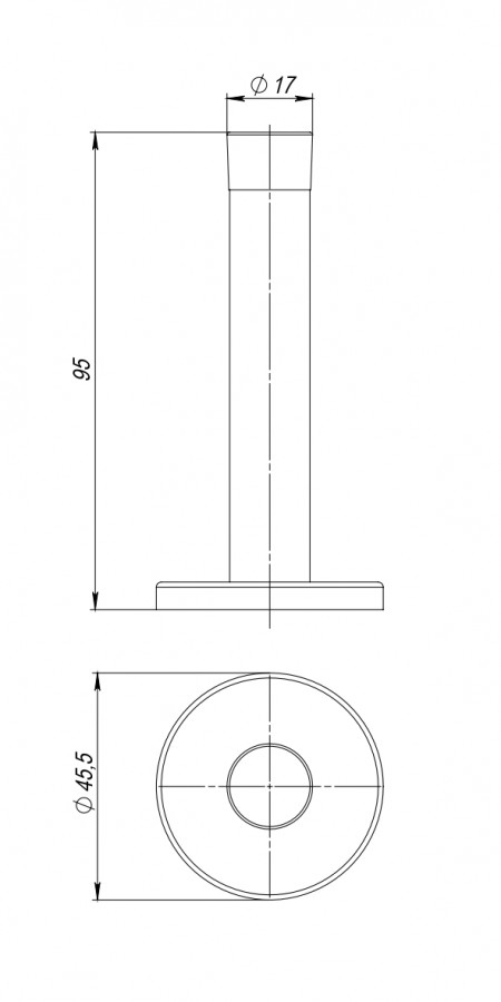 Упор Fuaro (Фуаро) дверной настенный STOPPER/M.15 INOX (нерж. сталь)