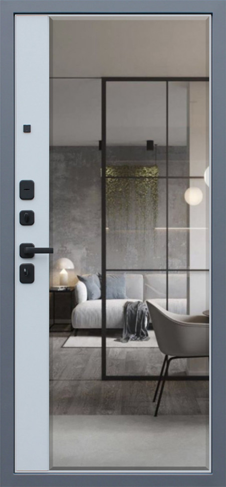 Стальная дверь "Манчестер" с зеркалом