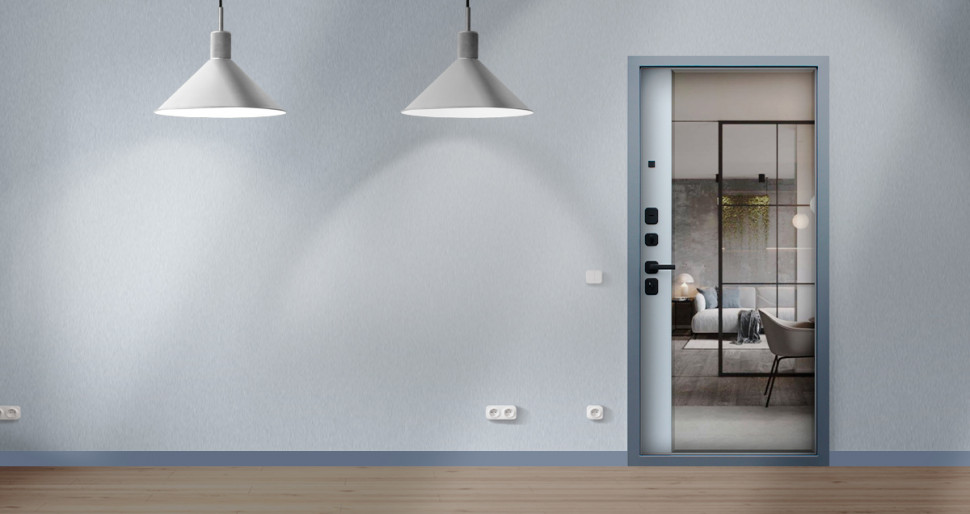 Стальная дверь "Манчестер" с зеркалом