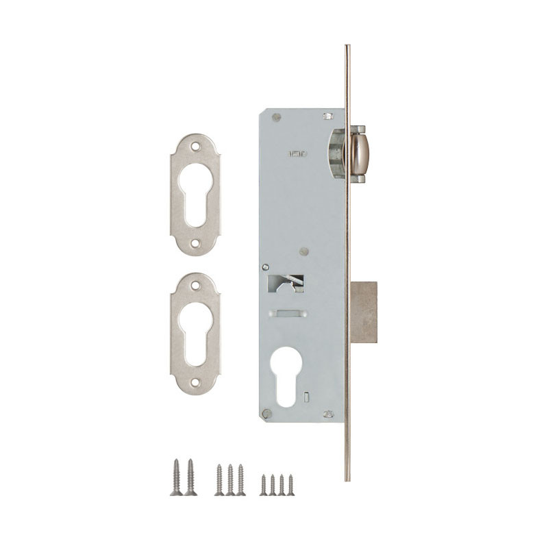 Корпус Kale kilit (Кале килит) узкопрофильного замка с роликовой защёлкой 155/P (35 mm) w/b (хром) (без отв. планки)