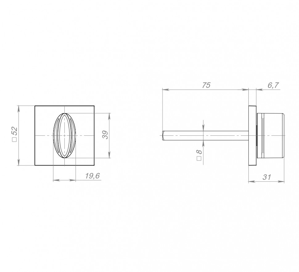 Ручка Fuaro (Фуаро) поворотная BKW8x75.K.TRG52 BL-24 черный ПЛАСТИК