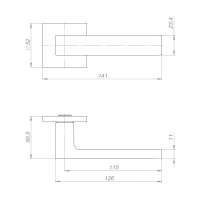 Ручка Fuaro (Фуаро) раздельная K.TRG52.TETRAGON BL-24 черный квадрат 8х170 мм