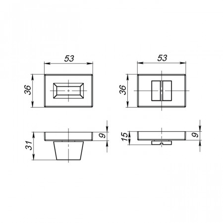 Ручка Armadillo (Армадилло) поворотная BK6.K.UCS36 (BK6 UCS) BL-26 черный