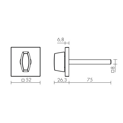 Ручка Fuaro (Фуаро) поворотная BKW8x75.K.TRG52 SSC-16 сатин хром