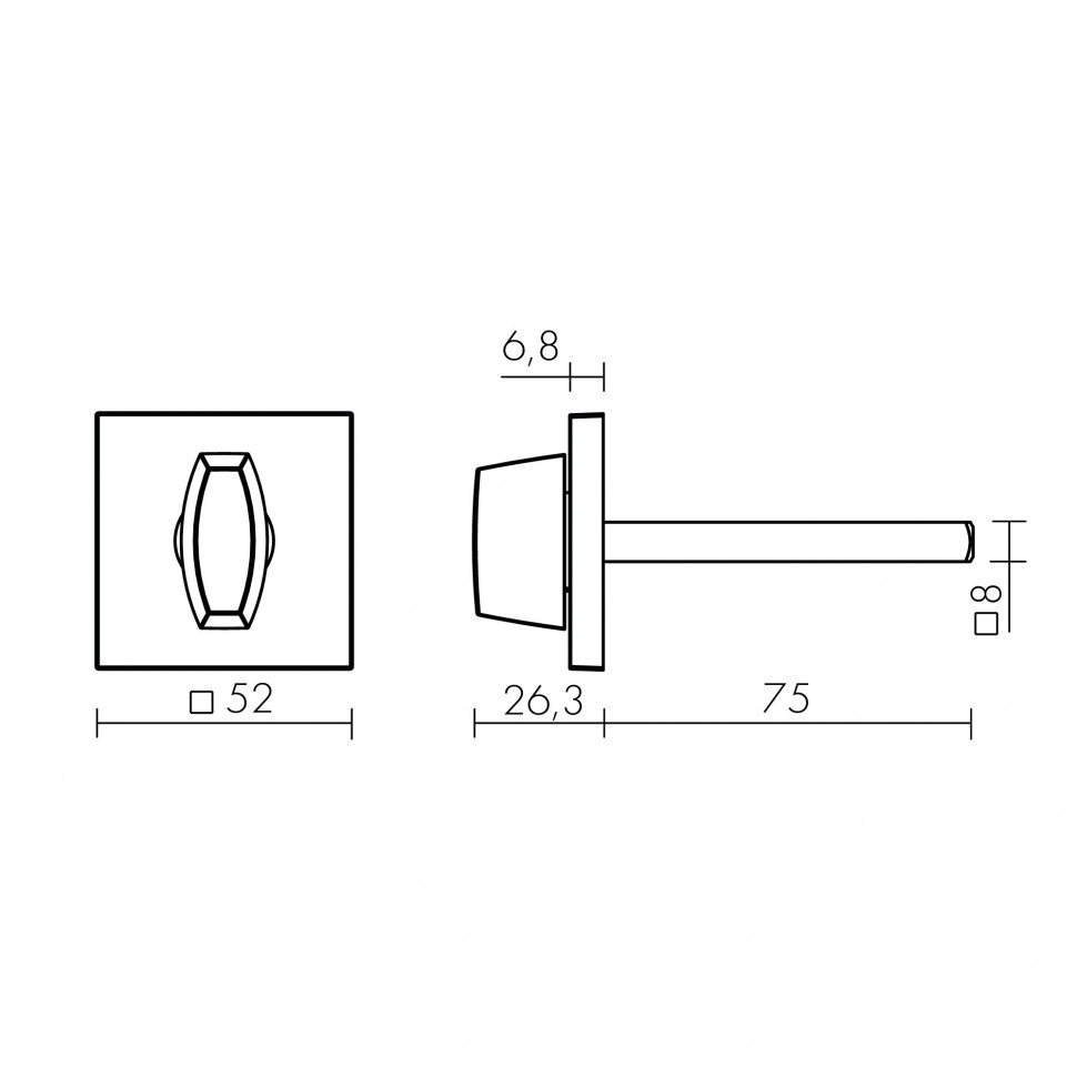 Ручка Fuaro (Фуаро) поворотная BKW8x75.K.TRG52 SSC-16 сатин хром