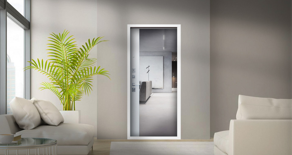 Стальная дверь "Эверест" с зеркалом