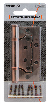 Петля Fuaro (Фуаро) универсальная без врезки IN4500W-BL AC (500-2BB/BL 100x2,5) медь БЛИСТЕР