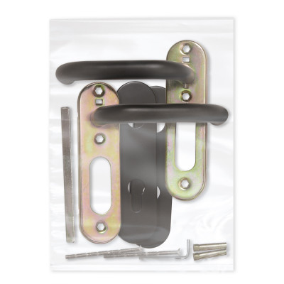 Ручка Fuaro (Фуаро) дверная FP.DH72.0433 SS 201 BLACK с пружиной, нержавейка 201, черный, квадрат 9x140 мм