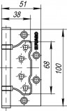 Петля Fuaro (Фуаро) универсальная без врезки IN4500W-BL PB (500-2BB/BL 100x2,5) латунь БЛИСТЕР