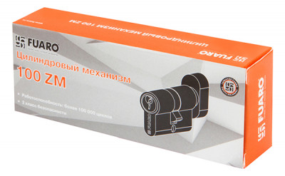 Цилиндровый Fuaro (Фуаро) механизм (100 ZM/70) 1000ZMKnob70(30+10+30) CP хром 5Key с вертушкой