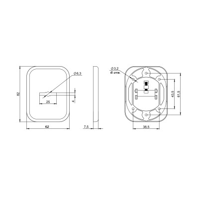 Накладка Fuaro (Фуаро) на сувальдный замок ESC.S-auto.TRD/K.486-S с авт.шторками BL-24 черный (1шт.)