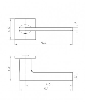Ручка Punto (Пунто) раздельная K.ARC.Q52.MAIN CP-8 хром