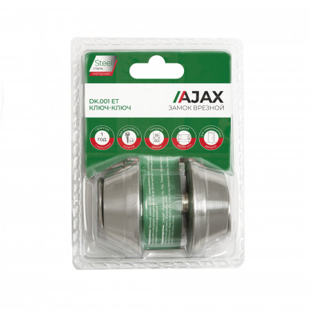Замок Ajax (Аякс) врезной DK.001 ET SN мат.никель