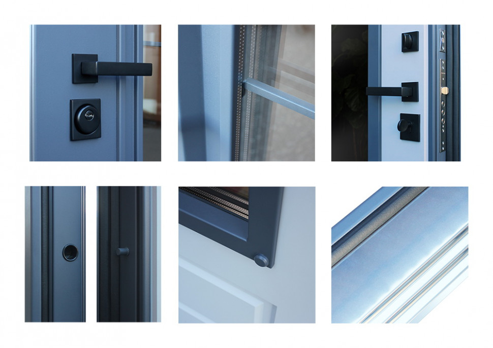 Стальная дверь "Эльбрус" с окном и английской решеткой (терморазрыв 3к)