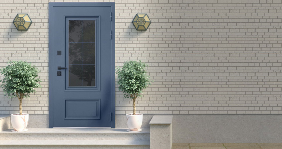 Стальная дверь "Эльбрус" с окном и английской решеткой (терморазрыв 3к)