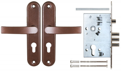 Корпус Sam (Сам) врезного замка с защёлкой в комплекте с ручкой ЗВ4-31/55 (медный антик) /78930/