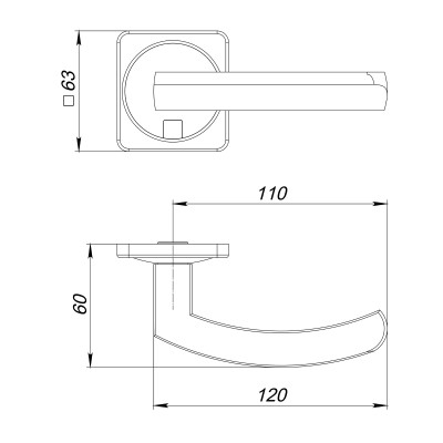 Ручка Fuaro (Фуаро) раздельная K.MSC62.MOSAIC BL-24 черный, квадрат 170 мм