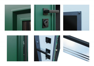 Стальная дверь "Олимп" с окном и английской решеткой (терморазрыв 3к)