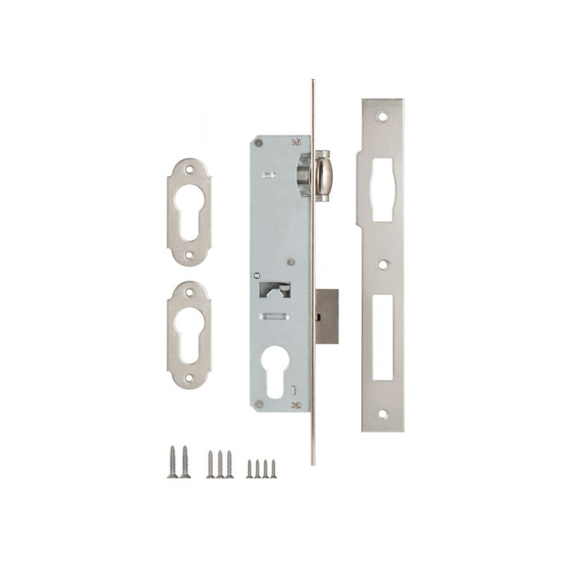 Корпус Kale kilit (Кале килит) узкопрофильного замка с роликовой защёлкой 155 (35 mm) w/b (никель)