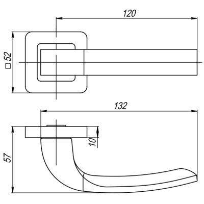 Ручка Punto (Пунто) раздельная K.QR52.ORION (ORION QR) SN/CP-3 матовый никель/хром