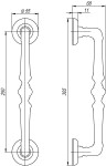 Ручка-скоба Fuaro (Фуаро) PULL.SM250.PALAZZO RB-10 (PALAZZO PULL SM) французское золото