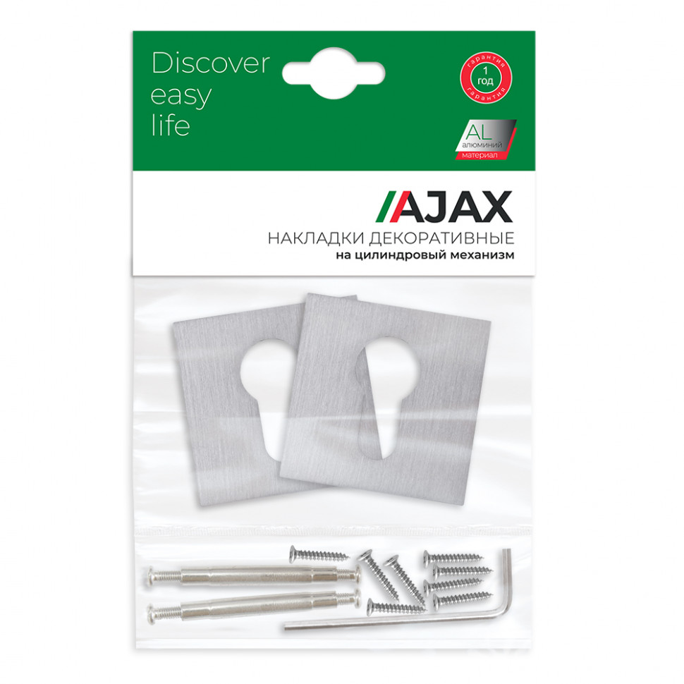 Накладка Ajax (Аякс) под цилиндр ET.K.JS51 (ET JS) SSC-16 сатинированный хром