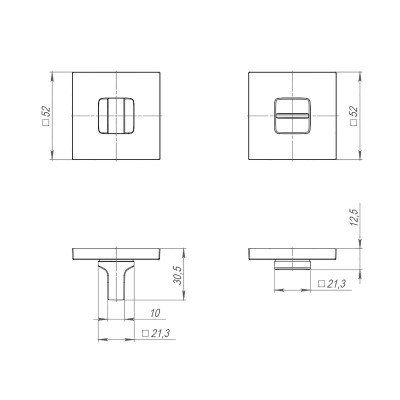 Ручка Ajax (Аякс) поворотная BK6.K.JS51 (BK6 JS) BL-24 черный