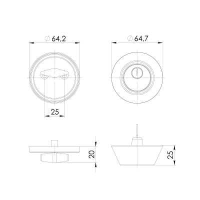 Замок Ajax (Аякс) врезной DK.002 BK SN мат.никель