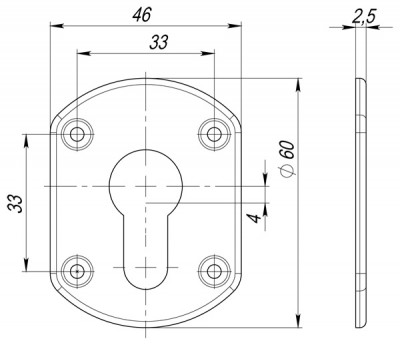 Накладка Fuaro (Фуаро) на цилиндр ESC.C+C/OV.set (ESC031) CP хром (2шт.)