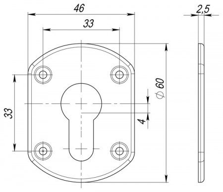 Накладка Fuaro (Фуаро) на цилиндр ESC.C+C/OV.set (ESC031) CP хром (2шт.)