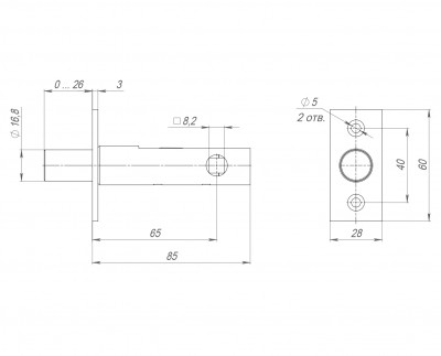 Задвижка Fuaro (Фуаро) врезная DB-ECO.867 (DB 867 eco) CP (хром) бэксет 65мм