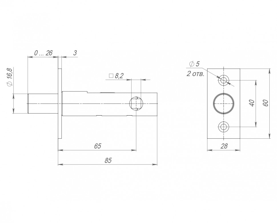 Задвижка Fuaro (Фуаро) врезная DB-ECO.867 (DB 867 eco) CP (хром) бэксет 65мм