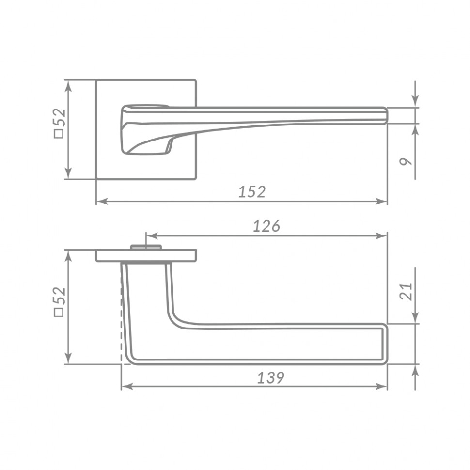Ручка Punto (Пунто) раздельная K.ARC.Q52.ELEN CP-8 хром